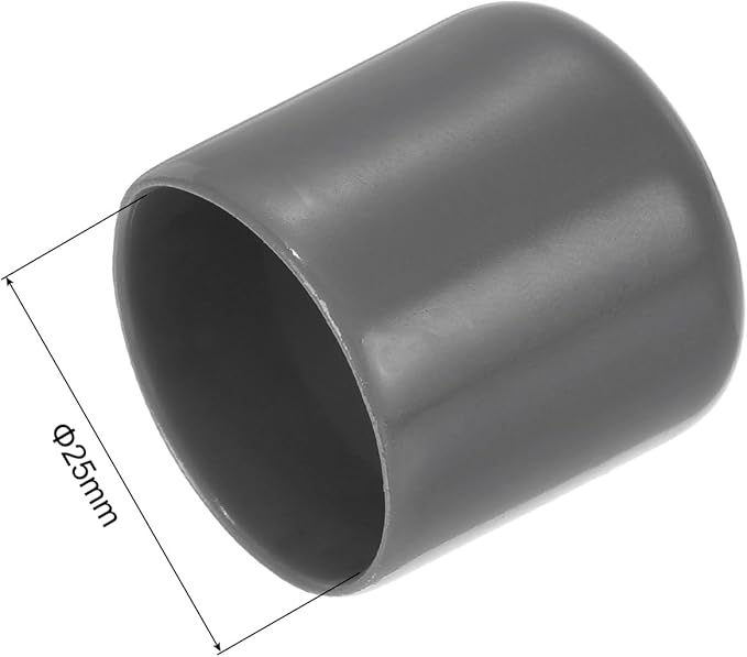 uxcell 20pcs Rubber End Caps 25mm(1") ID Vinyl PVC Round Tube Bolt Cap Cover Screw Thread Protectors Dark Grey - Image 3