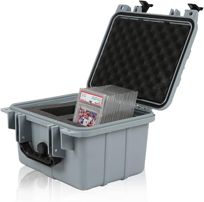 G-PLUS Graded Card Storage Box Compatible with BGS PSA SGC FGS Weatherproof Graded Sports Trading Cards(Small, Gray) by G-PLUS