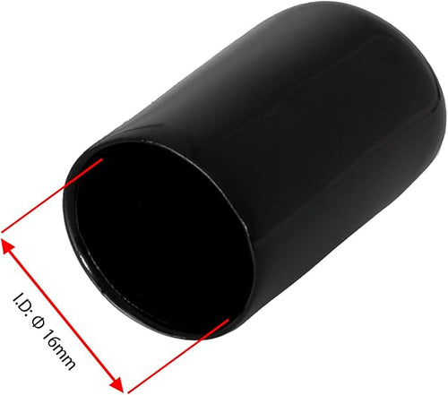 10 PCS Black Round Vinyl Rubber End Caps Kits, Flexible Screw Thread Protectors Safety Cover for Metal Tubing Rod Bolt, 16mm (16/25 inch) - Image 2