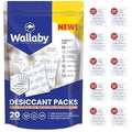 Wallaby 5 gram (20 Packets) Food Safe Pure White Silica Gel Desiccant Dehumidifier Packs - Rechargeable & Coated Moisture Absorbers - Protects Against Moisture Damage - (Packed in 10x Sets of 2) by WallabyGoods