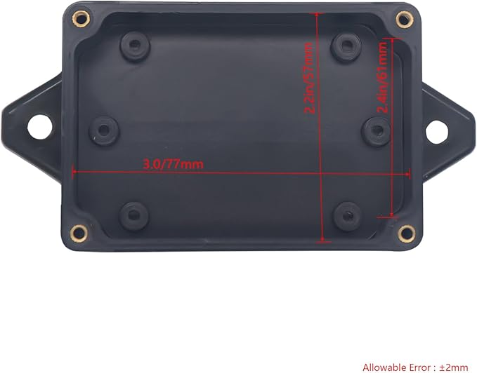 Project Box ABS Plastic Black Electrical Boxes IP65 Waterproof DIY Electronic Junction Box Power Enclosure with Fixed Ear 3.3x2.3x1.3inch (83x58x33 mm) - Image 3