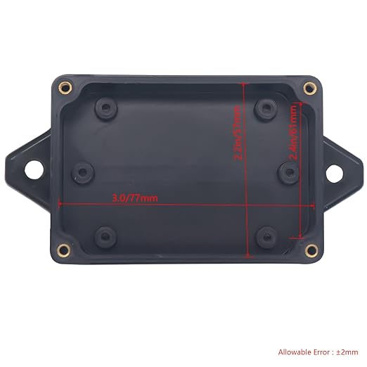 Junction Box IP65 Waterproof ABS Plastic Electrical Project Case Power Junction Boxes, Project Box with Fixed Ear Black 3.3 x 2.3 x 1.3Inch (83 x 58 x 33mm) - Image 3
