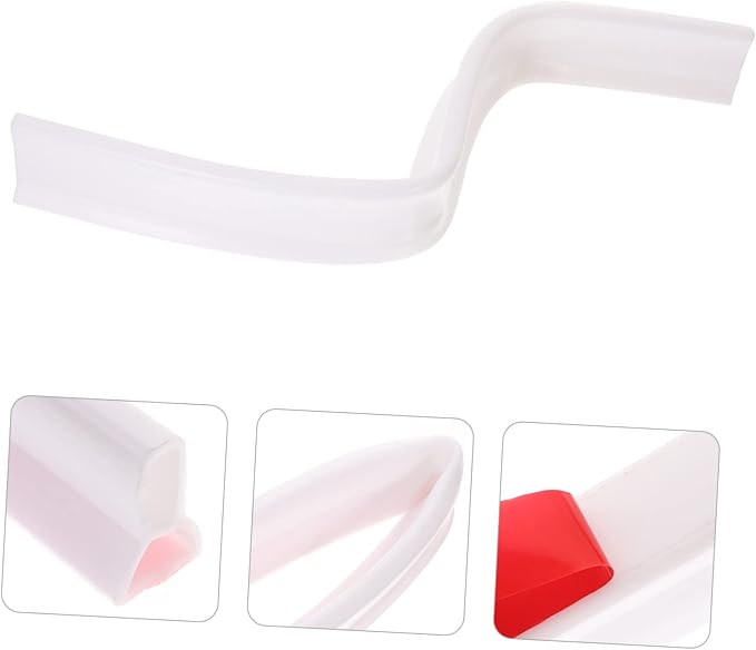Mikikit Strip for Bathroom and Kitchen Silicone Water Barrier for Wet and Dry Separation Easy Installation Shower Stopper Strip White - Image 9
