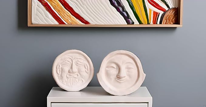 Air Purifying Healing Ceramic Object-Ancient Korean Demon Hunter's Face Roof Tile-Silla's Smile Face Ceramic Home Décor-Air Purifying Effects, Eliminates Bad Odors, Humidity Control - Image 9
