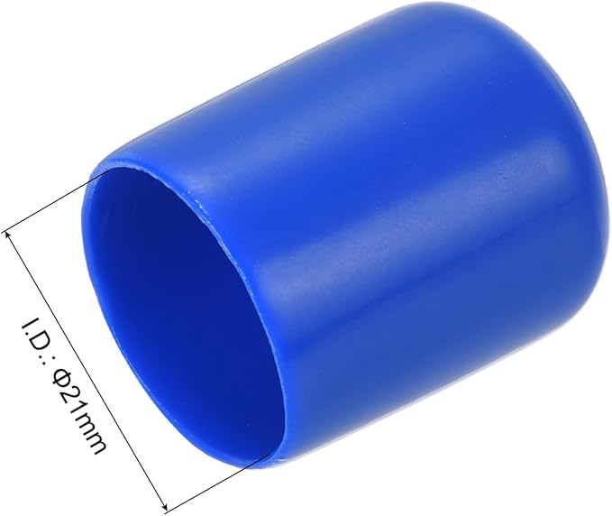 uxcell 20pcs Rubber End Caps 21mm ID Vinyl Round Tube Bolt Cap Cover Screw Thread Protectors Blue - Image 3