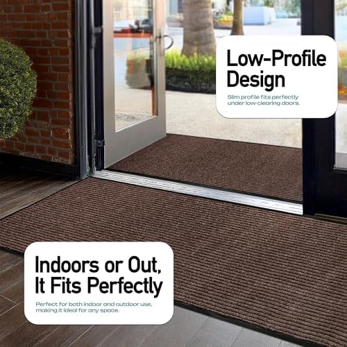 MaxMat® 4-Pack Extra Large Commercial Floor Mat, 3 x 5 Feet Heavy Duty, Waterproof, Low-Profile, Easy to Clean, Rubber Entry Mat (Brown, 3 x 5 Feet - 4 Pack) - Image 6