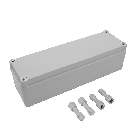 LeMotech IP67 Waterproof Junction Box ABS Plastic Project Box Dustproof Electrical Box Outdoor Enclosure for Electronics DIY Case Gray 9.8X 3.1x 3.3 inch (250x 80x 85 mm) by LeMotech