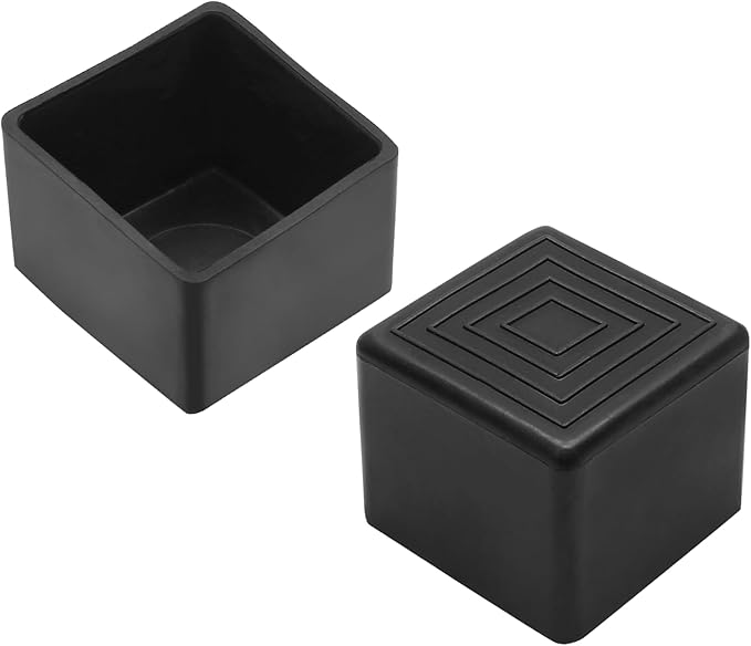 20 Pcs Square PVC Furniture Leg Caps (1" x 1"), Vinyl Flexible Chair Leg Floor Protectors for Patio Indoor Chair Table Bed, 25mm x 25mm - Image 3