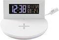 Taylor Digital Weather Station with Wireless Smart Device Charging, Indoor Temperature and Humidity, Clock with Alarm, Calendar, Changeable Glow Light, White by Taylor