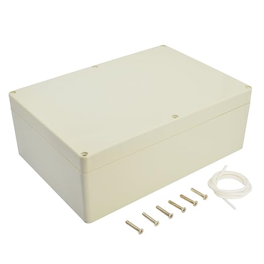 LeMotech Waterproof Dustproof IP65 ABS Plastic Junction Box Universal Electric Project Enclosure Pale Gray 10.4 x 7.2 x 3.7 inch (263 x 182 x 95 mm) by LeMotech
