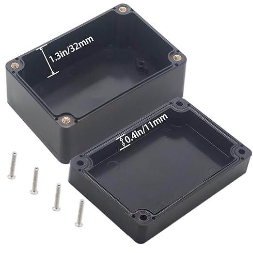 Watertight Junction Box, IP67 Waterproof Project Box Durable ABS Plastic Electronic Enclosure Case for DIY Electrical Project Black 3.94" x 2.68" x 1.97"(100 x 68 x 50 mm) 2Pcs - Image 4