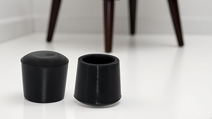 Flyshop 7/8", 22 mm, Patio Round Chair Leg Caps, Furniture Table Feet Covers Floor Protectors, Anti-Skid Non-Marking Silicone Legs Tips, 8 Pack, Black - Image 2