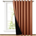 NICETOWN Burnt Orange 100% Blackout Patio Door Curtain, Super Heavy-Duty Thermal Backing Room Divider Drape Space Dividing, Privacy Assured Window Treatment(1 Panel, 100 inches W x 84 inches L) by NICETOWN