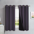 NICETOWN 100% Blackout Curtains 45 inches Long, Greyish Purple, 1 Pair, 42 inches Width Each Panel, 2 Thick Layers Completely Blackout Window Treatment Thermal Insulated Lined Drapes for Small Window by NICETOWN