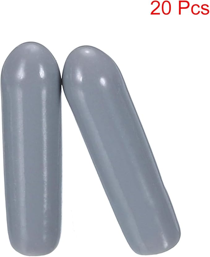 uxcell 20pcs Rubber End Caps 3mm(1/8") ID Vinyl PVC Round Tube Bolt Cap Cover Screw Thread Protectors Grey - Image 2