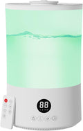 Humidifiers for Bedroom, 4L Top Fill Humidifier for Large Room, 250ml/h Cool Mist Output Humidificador, 24dB Quiet Air Humificador with Remote, Easy to Fill & Clean, fit Baby & Indoor by PNTCK