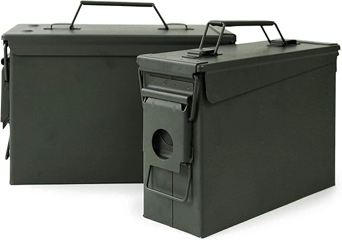 GUGULUZA Metal Ammo Can 30/50 Cal, Lockable Bullet Storage Case, Waterproof & Airtight Containers Box with Flip Top for Long-Term Storage Shotgun, Rifles, Pistols Ammunition - Image 3