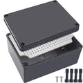 Junction Box,IP67 Waterproof ABS Black Project Box with Mounting Plate Electrical Box Enclosure for Outside Electronics 7.9 x 5.9 x 3.9inch(200x150x100mm) by Otdorpatio