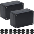 2 Packs Junction Box IP65 Waterproof ABS Plastic Electrical Project Case Power Junction Boxes, Project Box with 8 PCS M16 Cable Glands 3.94x2.68x1.97 inch(100x 68 x50 mm) by Otdorpatio