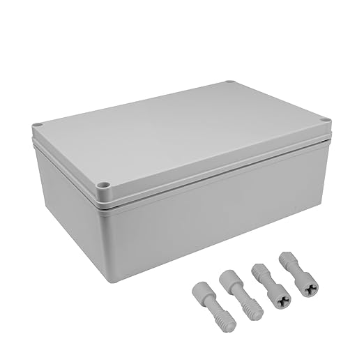 LeMotech Junction Box IP67 Waterproof Dustproof Electrical Box Project Box DIY Enclosure Gray 11.8X 7.8X 4.1inch (300x200x105mm) by LeMotech