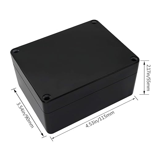 LeMotech ABS Plastic Electrical Project Case Power Junction Box, Project Box Black 4.5" x 3.5" x 2.2" (115 x 90 x 55 mm)(Pack of 2) - Image 2
