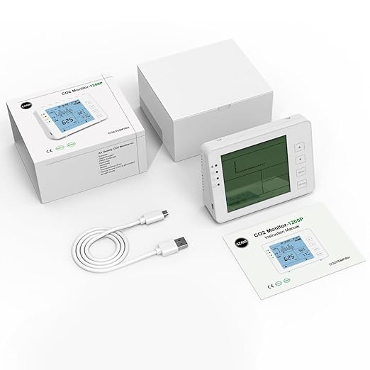 GZAIR CO2 Data Logger Monitor, Wall-Mounted Carbon Dioxide Detector, IAQ CO2 Detector, NDIR Sensor, Temperature and Humidity, 0~5000ppm Range (CO2 Detection Human/Plant Mode) - Image 5