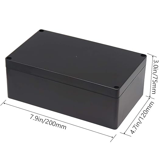 Junction Box, Zulkit Project Box IP65 Waterproof Outdoor Box ABS Plastic Electrical Boxes Electronic Enclosure Black 7.9 x 4.7 x 2.95 inch (200 x 120 x 75mm) - Image 2