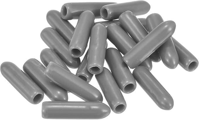 uxcell 20pcs Rubber End Caps Protective Caps 2.5mm ID Vinyl PVC Round Tube Bolt Cap Cover Screw Thread Protectors, Light Grey - Image 4