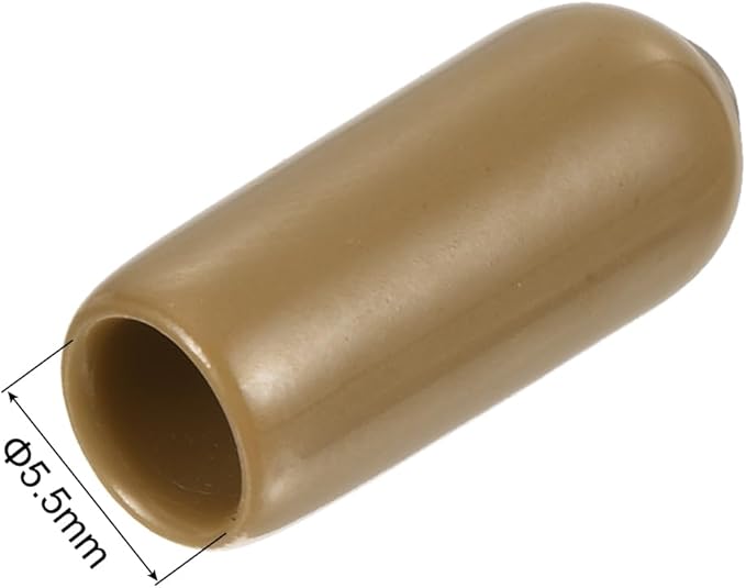 uxcell 20pcs Rubber End Caps 5.5mm ID Vinyl PVC Round Tube Bolt Cap Cover Screw Thread Protectors Light Brown - Image 3