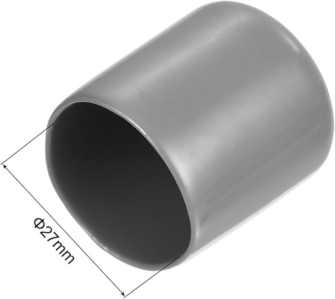 uxcell 20pcs Rubber End Caps Protective Caps 27mm ID Vinyl PVC Round Tube Bolt Cap Cover Screw Thread Protectors, Light Grey - Image 3