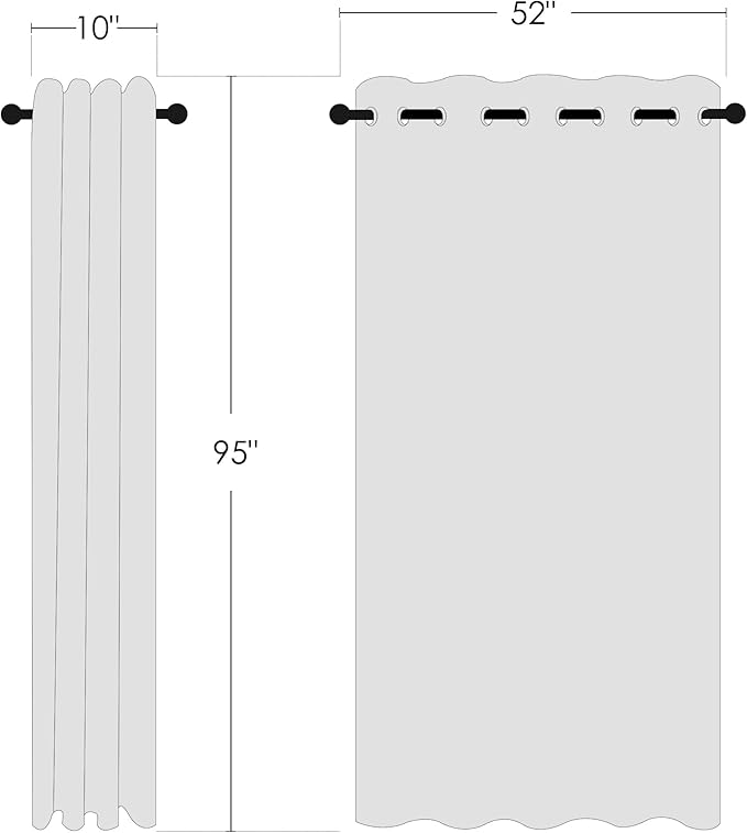NICETOWN Bedroom Blackout Curtain & Drape 95 inch Length - Thermal Insulated Solid Grommet Sound Reducing Window Drape for Living Room/Laundry, 1 Panel, Natural, W52 x L95 - Image 2
