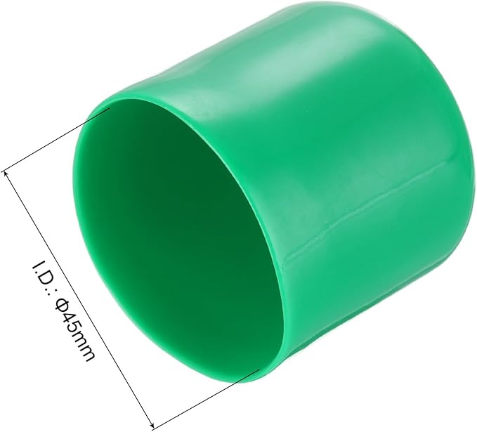 uxcell 20pcs Rubber End Caps 45mm(1 3/4") ID Vinyl PVC Round Tube Bolt Cap Cover Screw Thread Protectors Dark Green - Image 3