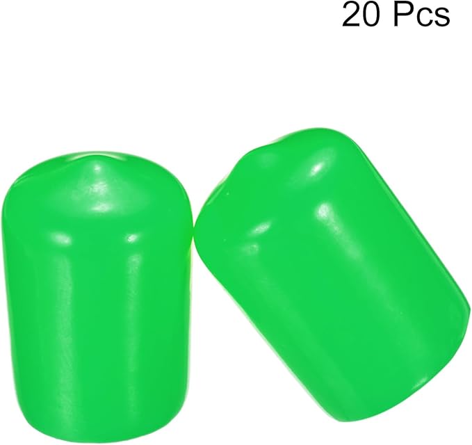 uxcell 20pcs Rubber End Caps 15mm ID Vinyl PVC Round Tube Bolt Cap Cover Screw Thread Protectors Green - Image 2