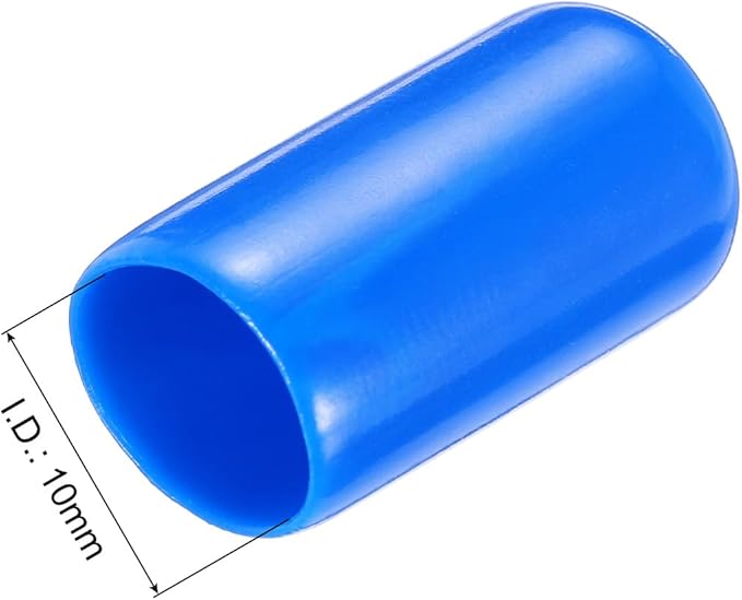 uxcell 20pcs Rubber End Caps 10mm(3/8") ID Vinyl PVC Round Tube Bolt Cap Cover Screw Thread Protectors,Blue - Image 3