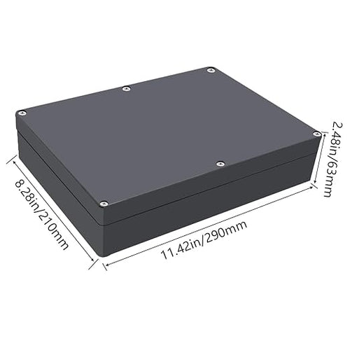1 Pack Project Box IP65 Waterproof Junction Box ABS Plastic Black Electrical Boxes DIY Electronic Project Case Power Enclosure 11.42x8.27x2.48 inch (290 x 210 x63 mm) - Image 2