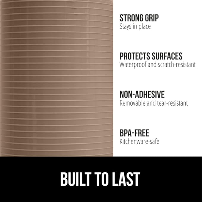 GORILLA GRIP DuraGuard Shelf Liner, 17.5x20 Non-Adhesive Cabinet Liners for Kitchen Drawers, Shelves, Refrigerator, Pantry Storage, Bathroom Closet, Durable Waterproof BPA Free Ribbed Plastic, Beige - Image 2