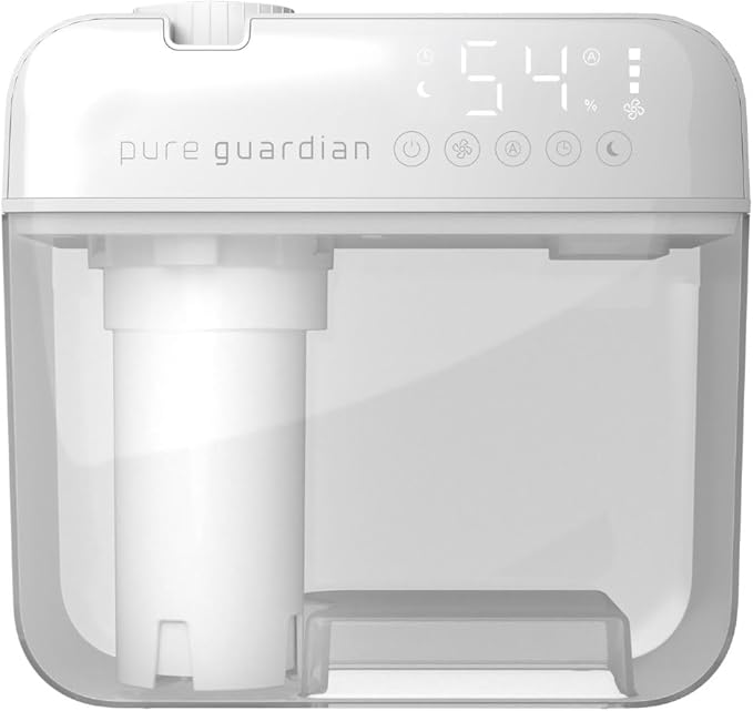PureGuardian 1 Gallon, Cool Mist Ultrasonic Humidifier, 48-Hour Run Time, Coves 410 Sq. Ft., Humidistat, Timer, Filter Free for Bedrooms, Offices, Home, White, H1050W - Image 7