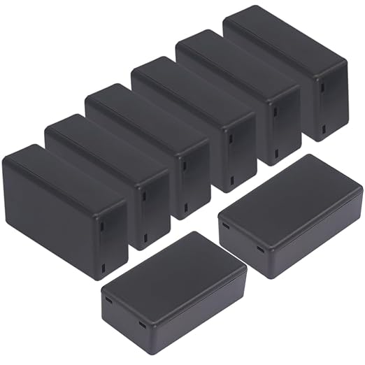 Zulkit 12Pcs Project Boxes ABS Plastic Electrical Project Case Power Junction Box Black 2.8 x 1.7 x 0.91 Inch (72 x 42 x 23mm) by Zulkit