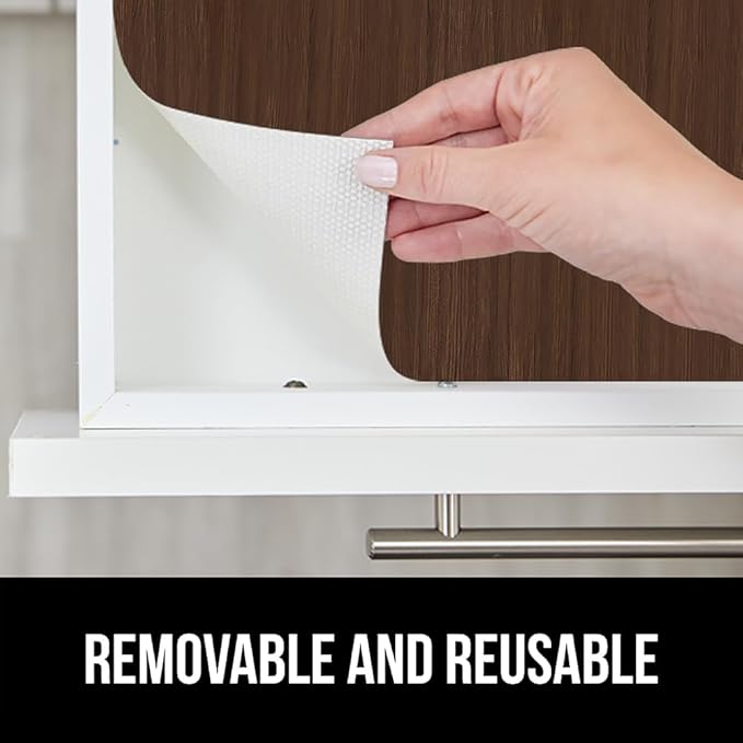 GORILLA GRIP DripGuard Shelf Liner, Non-Adhesive Drawer and Kitchen Cabinet Protector, Strong Grip Slip Resistant Underside, Smooth Surface Liners for Cabinets, Bathrooms, Closets, 12x120 Inch, Wood - Image 6