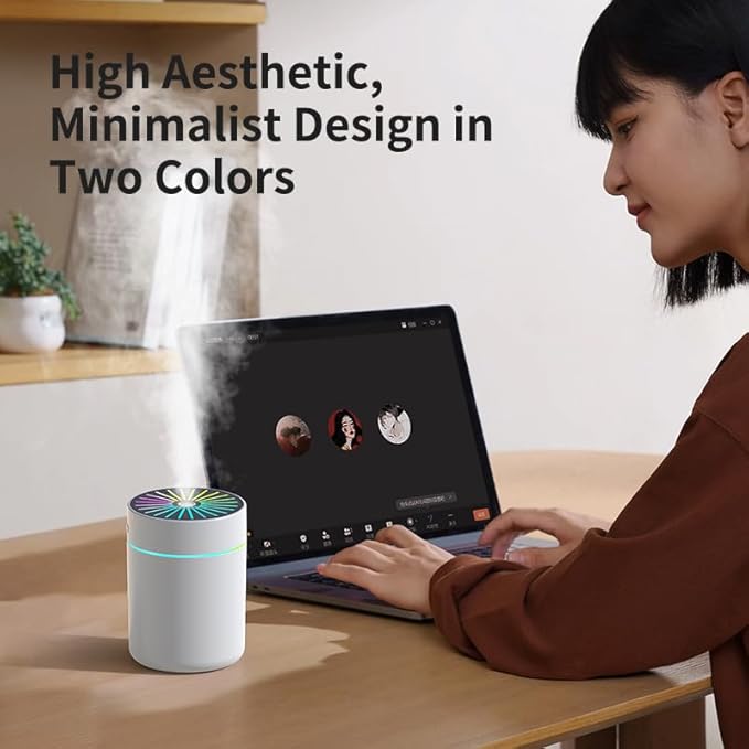 180ml Portable Small Humidifier with Colorful LED Night Light, USB Personal Desktop Humidifier for Car Home Office Travel, Auto Shut-Off, 2 Mist Modes, Super Quiet - Image 6
