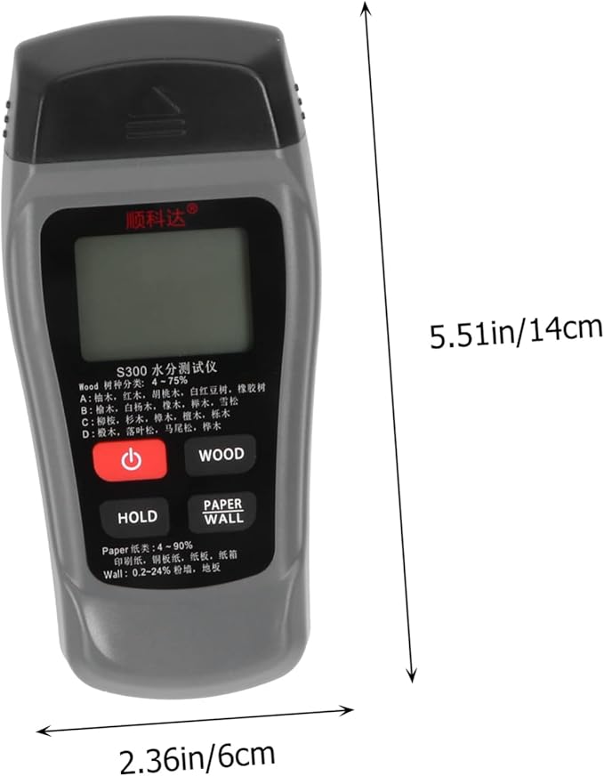 Angoily 3pcs Moisture for House Wood Moisture Tool Plant Humidity Monitor Indoor Humidity Battery Design Grey - Image 7