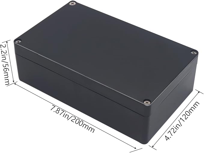 Project Box IP65 Waterproof Junction Box ABS Plastic Black Electrical Boxes DIY Electronic Project Case Power Enclosure 7.87x4.72x2.2 inch (200x120x56 mm) - Image 2