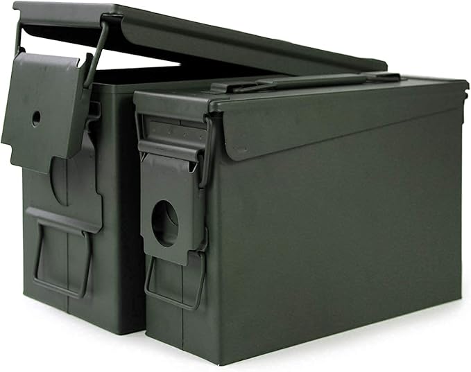 GUGULUZA Metal Ammo Can 30/50 Cal, Lockable Bullet Storage Case, Waterproof & Airtight Containers Box with Flip Top for Long-Term Storage Shotgun, Rifles, Pistols Ammunition - Image 2