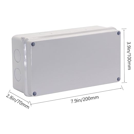 Junction Box, Reserved Holes Electrical Boxes Waterproof IP65 ABS Plastic Electrical Power Cord Enclosure Project Box White 7.9 x 5.9 x 2.8 inch(200x100x70mm) - Image 2