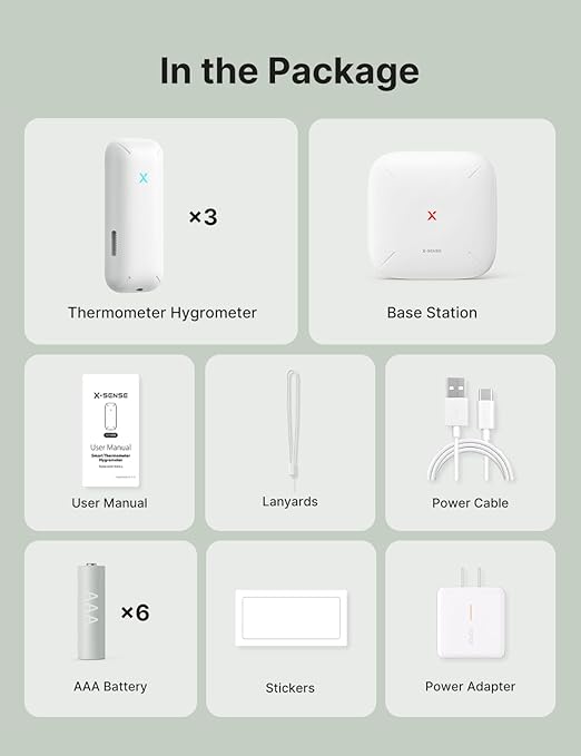 X-Sense 2.0 Indoor WiFi Hygrometer Thermometer, Hygrometer Indoor Humidity with App Control, Temperature Sensor for House, Gardening, Data Storage Export at No Charge, 3 Sensors & 1 Base Station - Image 9