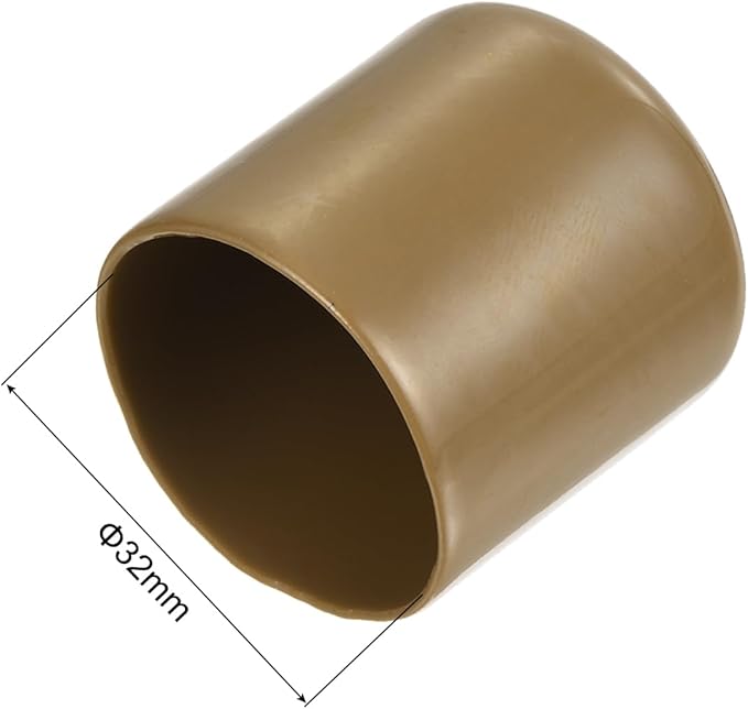 uxcell 20pcs Rubber End Caps 32mm(1 1/4") ID Vinyl PVC Round Tube Bolt Cap Cover Screw Thread Protectors Light Brown - Image 3