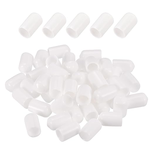 DMiotech 100 Pack 10mm ID White Screw Thread Protectors Rubber End Caps Bolt Covers for Screw Bolt Furniture Pipe by DMiotech
