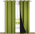 NICETOWN Blackout Curtains 84 inches Long, 2 Pieces, 42" Wide Each Panel, Fresh Green, Full Light Blocking Drapes with Black Liner for Nursery, Thermal Insulated Draperies for Hall, Villa by NICETOWN