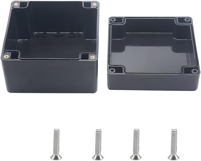 Outdoor Waterproof Junction Box IP67 Project Box ABS Black Electrical Boxes Electronic Enclsoure for DIY Project 4.7 x 4.7 x 3.5 inch (120x120x90mm) by Otdorpatio