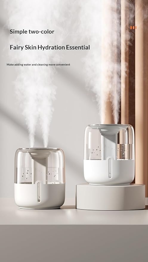 7L large-capacity humidifier, USB dual spray with night light and display screen, suitable for large rooms, dormitories, offices, bedrooms and desktops (Light yellow, Countless displays) - Image 6